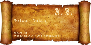 Molder Netta névjegykártya
